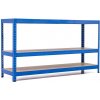 Policový regál Trestles RH 1000x1200x450, nosnosť 1050 kg, 3 police Farba: modrá, Typ police: drevená MDF 5,4 mm