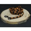 Palkar vodítko z popruhu pre psov 150 cm x 10 mm čierno-oranžová s labkami (Palkar vodítko z popruhu pre psov 150 cm x 10 mm čierno-oranžová s labkami)