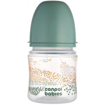 Canpol babies Antikoliková fľaša EasyStart MOUNTAINS 120 ml zelená