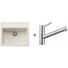 Blanco SET 07-D 24 drez silgranit LEGRA 6 58,5x50 cm Biela Soft+batéria Kano-S Chróm 527086+521503