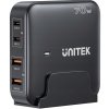 Stolná nabíjačka Unitek Black GaN 70W 2xUSB-A 2xUSB-C