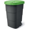 Prosperplast popolnica Wheeler 110 l antracit se zeleným víkem