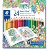 STAEDTLER Noris 144 Club, Edition Johanna Basford - šesťhranné akvarelové farbičky - v kartonovej krabičke - 24 rôznych farieb