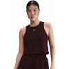 Dámsky top Nike One Classic Dri-Fit Cropped Tank - burgundy crush/white - Fialový (M)