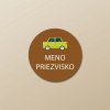 Nažehľovacie menovky na oblečenie (Kopírovat) - 3ks, Kruh 2,3 × 2,3 cm, Zelené auto, Hnedá