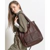MARCO MAZZINI Dámska kožená shopper taška A4 | tmavohnedá v234e