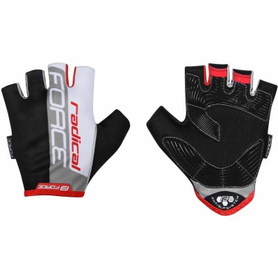 Cyklistické rukavice Force RADICAL, čierno-bielo-červené XL (8592627110757)