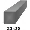 BranyPosuvne.sk Hranatá štvorcová plná oceľová tyč 20x20 mm (štvorhran), bez povrchovej úpravy 6 m (J-S20x20-6)
