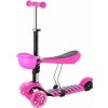 Werk Mini Scooter 2 v 1 so svietiacimi LED kolesami, ružová H-062-RU