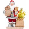Dekorácia MagicHome Vianoce, Santa s taškou a stromčekom, LED, 30 cm