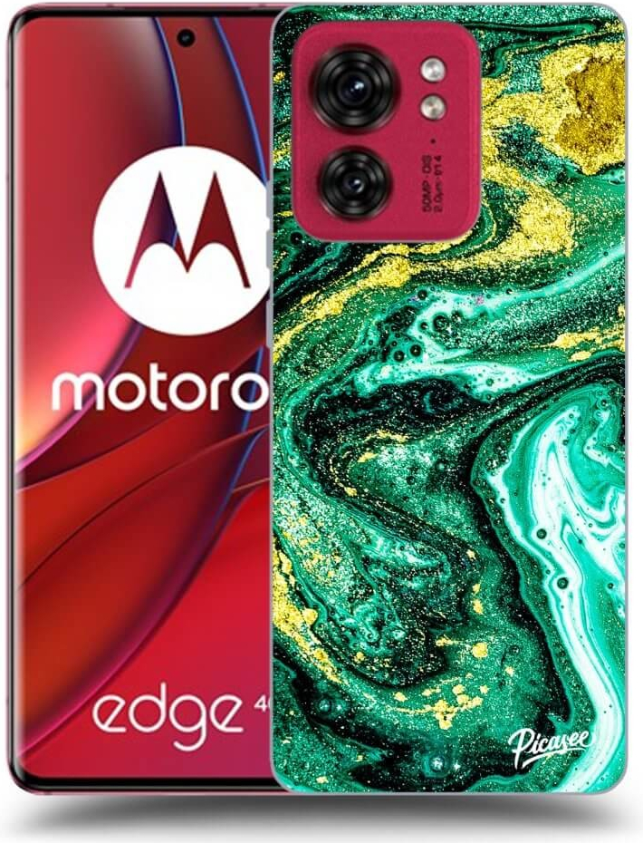 Picasee silikónové Motorola Edge 40 - Green Gold čierne