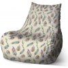 Sablio Sedací vak Bean Pávie pierka - 100 x 90 x 45 cm