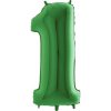 Nafukovací balónik číslo 1 zelený 102cm extra veľký - Grabo