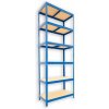 Kovový regál do pivnice Biedrax 50 x 60 x 210 cm, modrý - 6 políc MDF