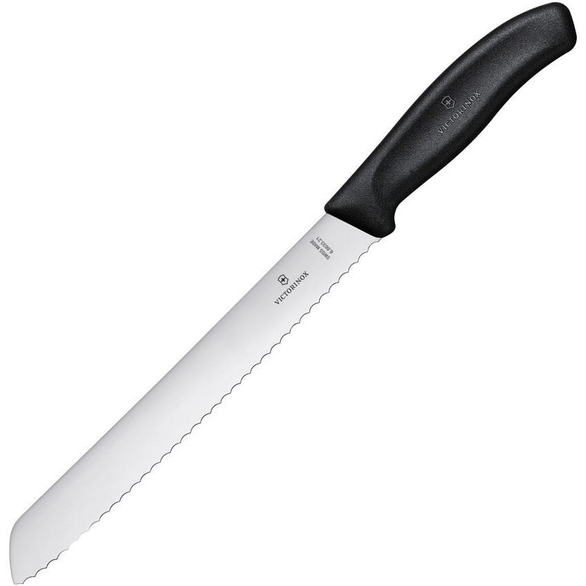 Victorinox 6.8633.21 nôž na chlieb a pečivo 21 cm zúbkovaná čepeľ, čierny
