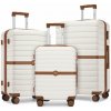 3dielna sada cestovných kufrov ABS + PC Kono - 36/62/94 L - béžovo-hnedá