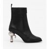 Kožené členkové topánky Karl Lagerfeld IKON HEEL dámske, čierna farba, na podpätku,, KL39040 KL39040.000 EUR 38