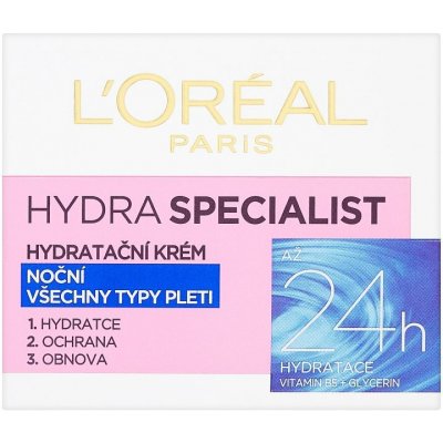 L'Oréal Paris Hydra Specialist Hydratačný krém nočný všetky typy pleti 50 ml