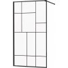 Sprchová stena Mexen Kyoto 80 x 200 cm, transparentný/čierny vzor 8 mm, čierna - 800-080-101-70-78