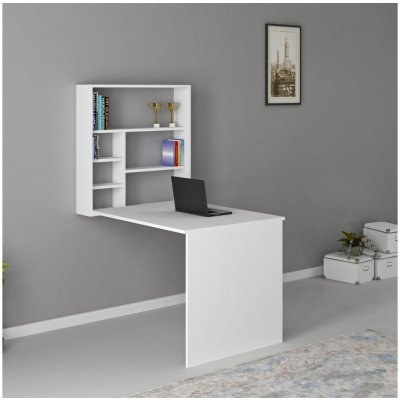 Asir | Pracovný stôl s policou SEDIR 154,2x90 cm biela | AS0548