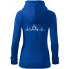 EKG hrnček kávy - Mikina dámska trendy zipper s kapucňou - XL ( Kráľovská modrá )