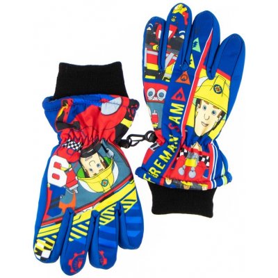 TextielTrade Chlapčenské lyžiarske rukavice "Požiarnik Sam" - modrá