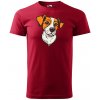 Sablio Tričko s potlačou Jack Russel - červené 4XL