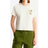 Bavlnené tričko dámske The North Face Flora Embro Regular Short Sleeve Tee - white dune