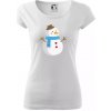 Snehuliak so šálom - Dámske tričko Pure - 2XL ( Biela )