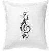 Husľový kľúč z nôt - Vankúš 50x50 - 50x50 - Iba poťah ( Biela )