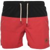 Pánske kúpacie kraťasy Urban Classics Block Swim Shorts - blk/red XXL