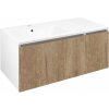 SAPHO - LOREA skrinka s umývadlom 101x46x51,5cm (70+30cm), ľavá, dub Alabama/biela matná LE070-2231-L-02