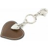 MADE IN ITALY Kožená kľúčenka srdce šedohnedá Made in Italy Šedohnedá