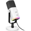 FIFINE AM8w - USB dynamický RGB herní mikrofon s tlačítky - bílá (P4/PS5/PC/Mac)