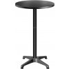 Casaria Výškovo nastaviteľný hliníkový barový stôl NERO, Ø60cm, čierna 109702