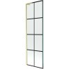 Mexen Next L, 1-krídlová vaňová zástena 60 x 150 cm, 6mm číre sklo-čierny vzor, zlatý matný profil, 895-060-000-03-77-55