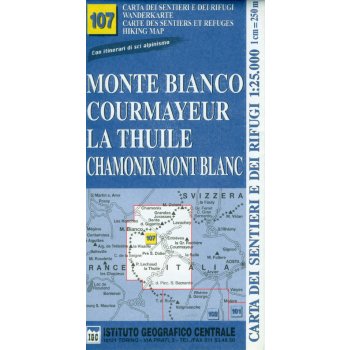mapa Monte Bianco, Valle d´Aosta 1:25 000 IGC č.107