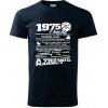1975 v kocke - Klasické pánske tričko vyššej gramáže - 2XL ( Tmavomodrá (takmer čierna) )