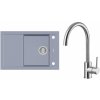 Alveus SET A443 Steel 04 / Brúsená oceľ SETA443 - Drez Granitový Formic 30 - 760x500mm, vanička 350x420x200mm, Steel 04 + bateria Elza, Brúsená oceľ