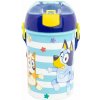 Stor · Plastová fľaša na pitie so slamkou, viečkom a popruhom Bluey - BPA Free - 450 ml
