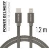 SWISSTEN DÁTOVÝ KÁBEL SWISSTEN TEXTILE USB-C / LIGHTNING 1,2 M SIVÝ 71525202