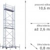 SCAFOM-RUX Pojazdné lešenie RUX MOBILO 800 - pracovná výška 10,6m Dĺžka: 260 cm