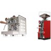 Rocket Espresso Appartamento, white, walnut + Eureka Mignon Libra, CR ferrari red