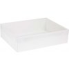 Darčeková krabica s priehľadným vekom 400x300x100/35 mm, biela