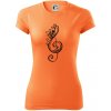 Husľový kľúč kvety - Dámske Fantasy športové (dresovina) - XL ( Neon mandarine )