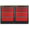 AHProfi Sestava kvalitních PROFI RED dílenských skříněk s pracovní deskou - RTGS1300BAL10 Red