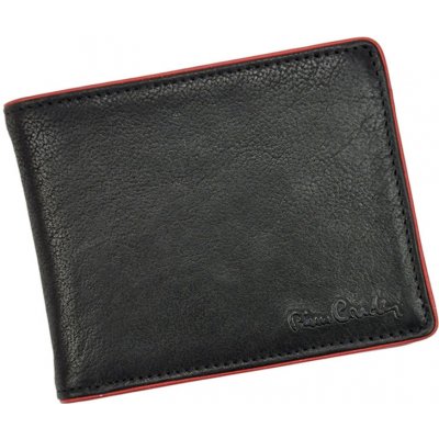Pierre Cardin Čierna pánska kožená peňaženka s červeným okrajom