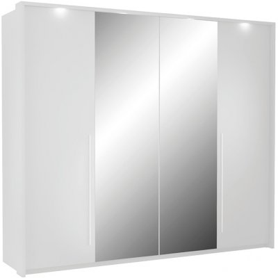 Stolar Brema 255 cm z zrkadlom Biela