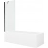 MEXEN/S - Vega obdĺžniková vaňa 180 x 80 cm s panelom + vaňová zástena 70, transparent, čierna 550118080X9507000070