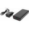 Platinet SET 3v1 Powerbanka 20000 mAh + Nabíjačka 20W Power Delivery, kábel USB-C 1m, čierna PLAPMPB20SETB